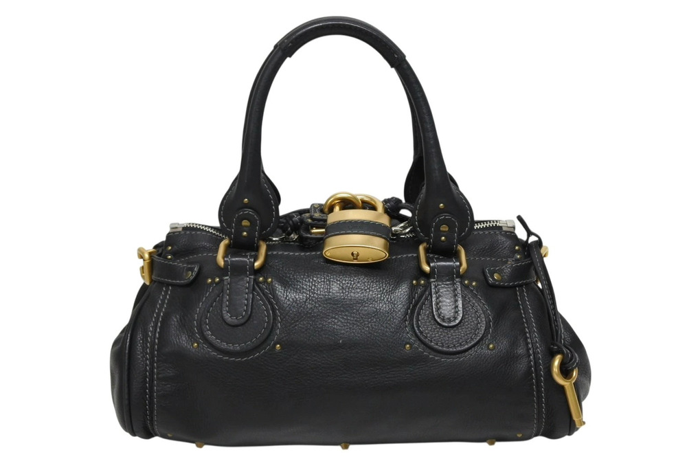 Chloe Paddington Hobo Handbag Black Leather